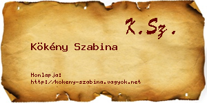 Kökény Szabina névjegykártya