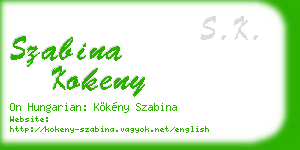 szabina kokeny business card