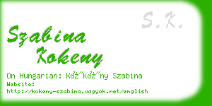 szabina kokeny business card